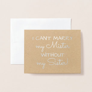 Cartão Metalizado Eu não posso Casado   Engraçado Bridesmaid ou Madr