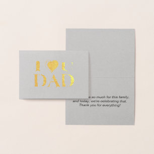Cartão Metalizado Eu Te Amo Pai