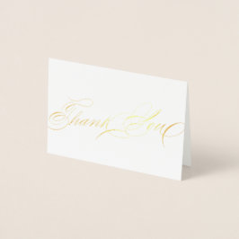 Cartão Metalizado Excelente Caligrafia Elegante Obrigado Script