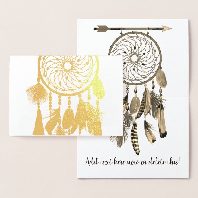Cartão Metalizado Feather Dreamcatcher | Para Qualquer Ocasião (Exibição)