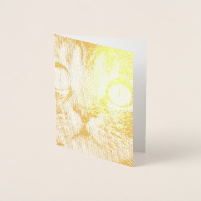 Cartão Metalizado Fechamento de Gato com Olhos Amarelos (Frente)