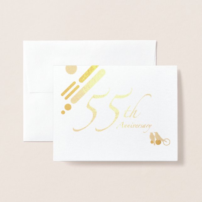 Cartão Metalizado Feliz 55º aniversário de Pássaros do Mod (Frente com envelope)