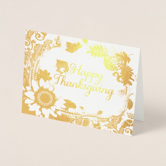 Cartão Metalizado Feliz Ação de Graças 13 (Frente)