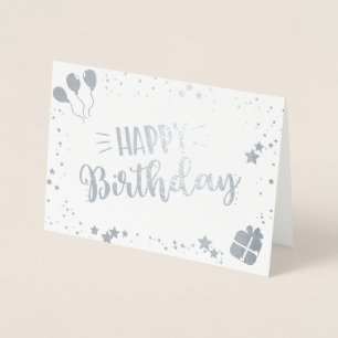 Cartão Metalizado Feliz aniversário