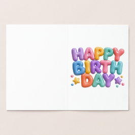 Cartão Metalizado Feliz Aniversário