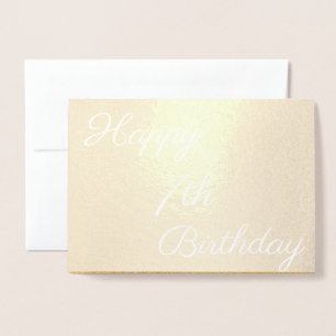 Cartão Metalizado Feliz Aniversário 7 Dourado