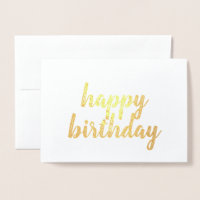 Feliz aniversário - simples caligrafia Gold Foil C
