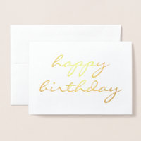 Feliz aniversário - simples caligrafia Gold Foil C