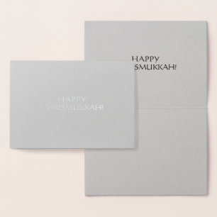 Cartão Metalizado Feliz Chrismukkah simples minimalista elegante