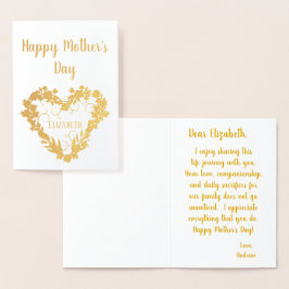 Cartão Metalizado Feliz dia de as mães à minha esposa