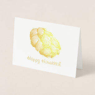 Cartão Metalizado Feliz Hanukkah Chanukah Feriados Judeus Challah
