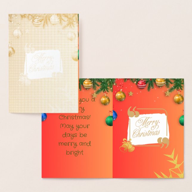 Cartão Metalizado feliz natal (Exibição)