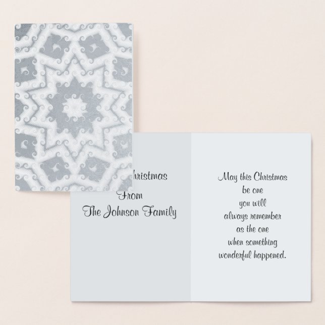 Cartão Metalizado Feliz Natal, Abstrato Star (Exibição)