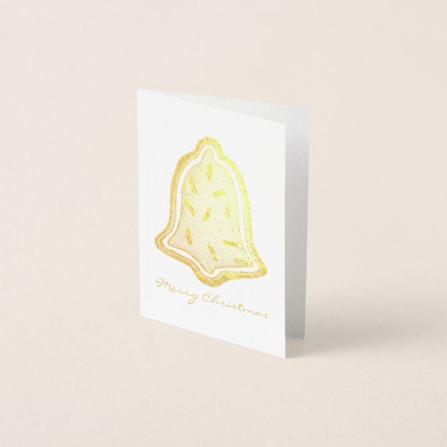 Cartão Metalizado Feliz Natal - Bolachas de Açúcar Sprinkles Xmas (Frente)