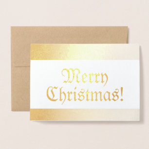 Cartão Metalizado Feliz Natal brilhante antiquado sazonal