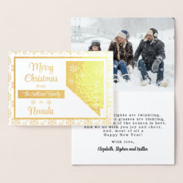 Cartão Metalizado Feliz Natal da Foto do Estado de Nevada