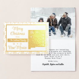 Cartão Metalizado Feliz Natal da Foto do Novo México