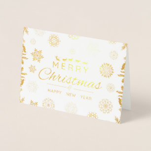 Cartão Metalizado Feliz Natal e Feliz ano novo