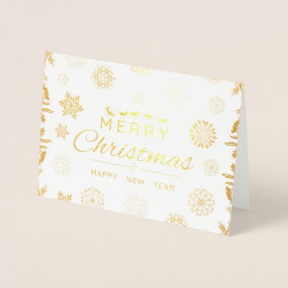 Cartão Metalizado Feliz Natal e Feliz ano novo