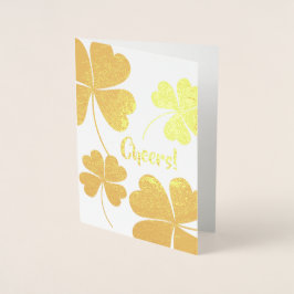 Cartão Metalizado Feliz Rua, Dia de Patrick. Little Fairy Irish Girl