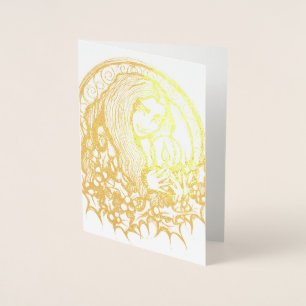 Cartão Metalizado Feliz Yule Witch