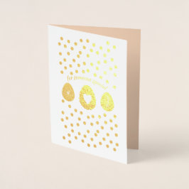 Cartão Metalizado Felz pascoa. Coelho da Páscoa