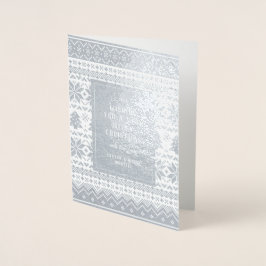 Cartão Metalizado Feriado de Natal Nórdico