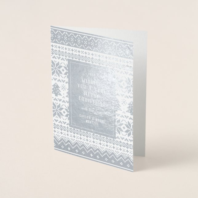 Cartão Metalizado Feriado de Natal Nórdico (Frente)