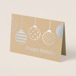 Cartão Metalizado Feriados Felizes para Enfeites de natal de Silver 