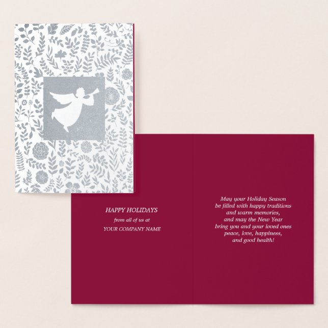 Cartão Metalizado Férias Felizes | Natal Angel Luxury Real (Exibição)