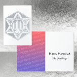 Cartão Metalizado Filigree Jewish Star Menorah Hannukah<br><div class="desc">Filigree Jewish Star Menorah Hannukah</div>