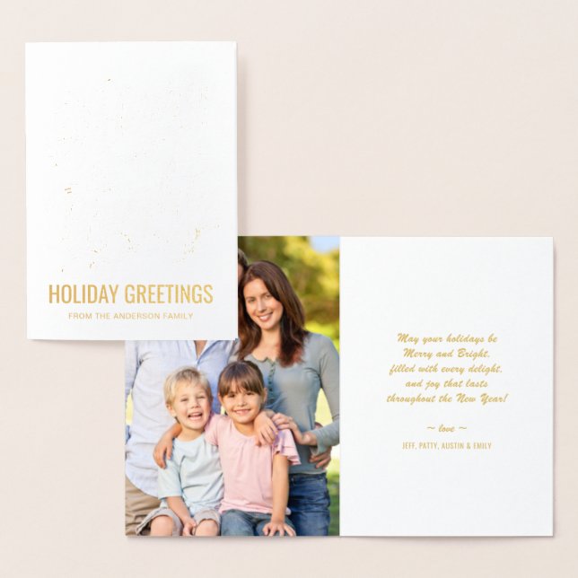 Cartão Metalizado Folha de Natal feliz e Brilhante (Exibição)