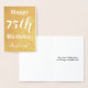 Cartão Metalizado Folha de ouro básica 75. º aniversário + nome pers (Exibição)