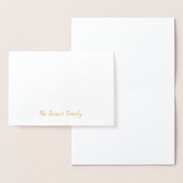 Cartão Metalizado Folha de Ouro Feliz Natal Monograma (Exibição)