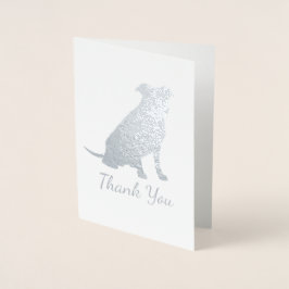 Cartão Metalizado Garota-Chá de fraldas-Cão-Touro-Touro-Prata