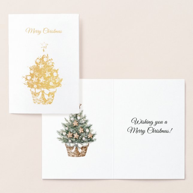 Cartão Metalizado Gingerbread Christmas Tree (Exibição)