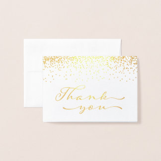 Cartão Metalizado Gold Foil Obrigado Notecard