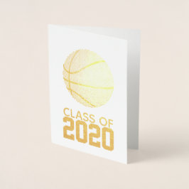 Cartão Metalizado Graduação de Basquete Gold Foil