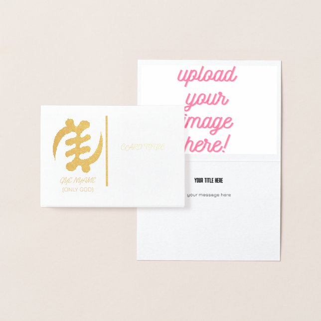 Cartão Metalizado Gye Nyame Supremacy Of God Adinkra Symbol Design (Exibição)