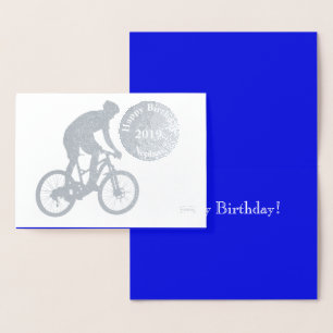 Cartão Metalizado HAMbWG - Aniversário do Cavaleiro de Bicicleta