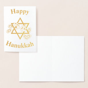 Cartão Metalizado Happy Hannukah