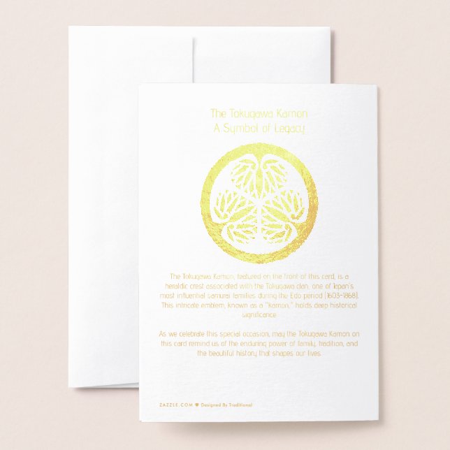 Cartão Metalizado História dos Samurais Japoneses Tokugawa Radiante (Traseira com Envelope)