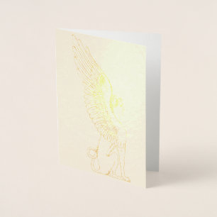 Cartão Metalizado Ilustração Vintage Sphinx