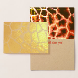 Cartão Metalizado Impressão animal Dourada e marrom