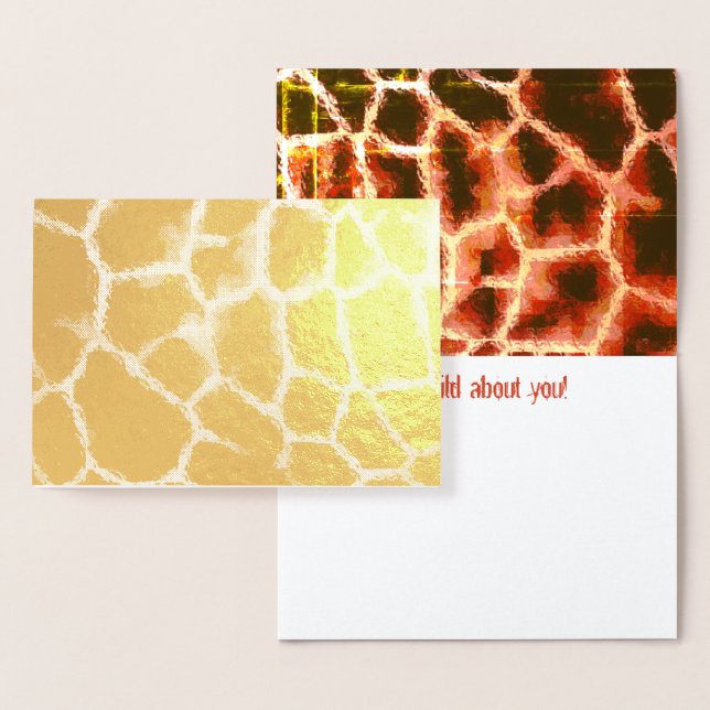 Cartão Metalizado Impressão animal Dourada e marrom (Exibição)