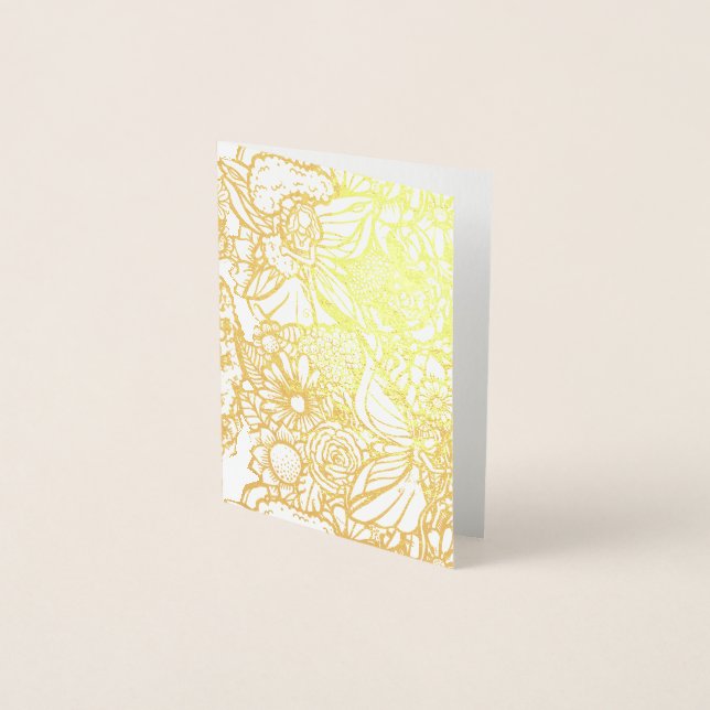 Cartão Metalizado Jardins Láteos Jardins Flores Feiras (Frente)