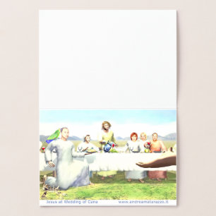 Cartão Metalizado Jesus no casamento de Cana