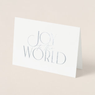 Cartão Metalizado Joy para a tipografia moderna mundial do Natal