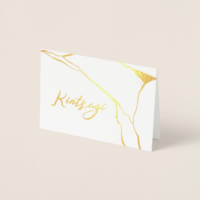 Cartão Metalizado Kintsugi Dourado (Frente)