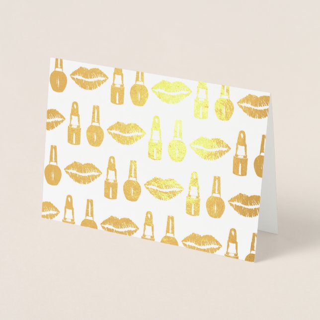 Cartão Metalizado Lábpau Nail Polonês Makeup Artist Beaust Fashion (Frente)